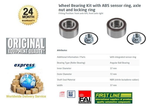 Front axle wheel bearings - 2x,