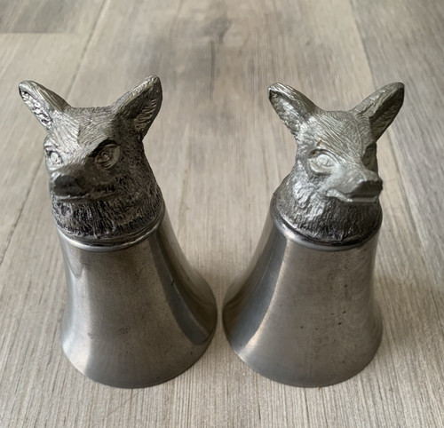 Vintage pewter fox stirrup - pewter,