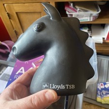 Lloyds TSB Black Horse Head Money Box Piggy Bank Young Savers Account 1970,S