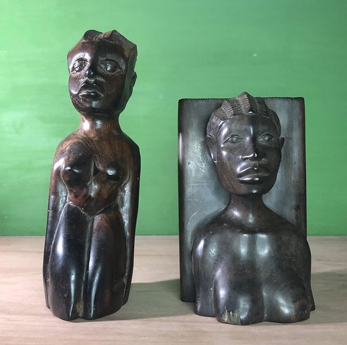 Vintage pair hand carved - pair, hand-carved