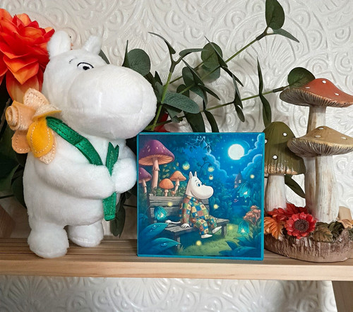Moomin decoupaged wooden - moomin,