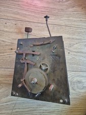 Antique Brass Longcase 8 Day Clock Movement Bell Stand Hammer A Frame 17x17cm T1