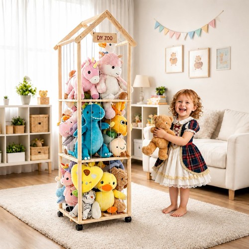 Wooden teddy storage zoo - wooden,