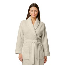 Luxury Ivory Waffle Bathrobe |