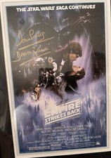 Empire Strikes Back poster signed by David Prowse as Darth Vader