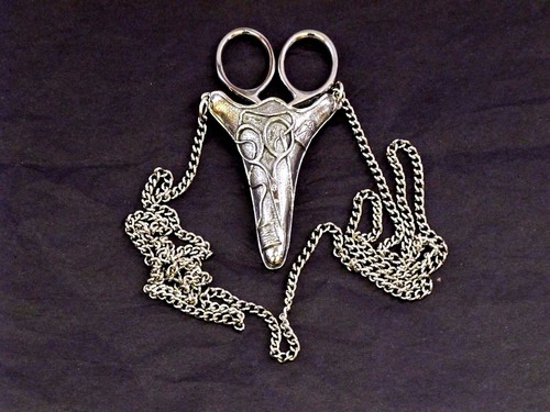 Chatelaine pewter pendant - chatelaine,
