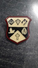 Religion Christain Pin Badge. Cross Diamond Dove Hand