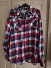 Lee Cooper Vintage Shirt XXL – Red Navy White Check Flannel Long Sleeve Casual
