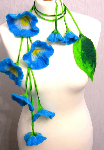 Hand felted art scarf - felted, -art
