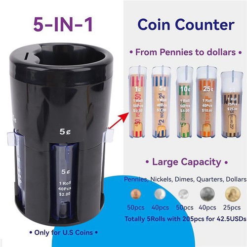 Coin sorter compact - 5, in