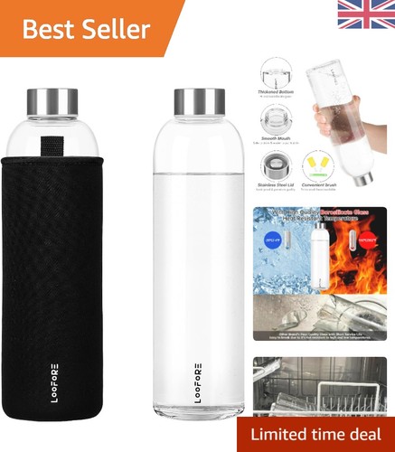 Stylish glass water bottle - water,