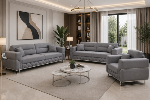 Modern fabric sofa set with - modern,