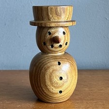Turned Wooden Snowman Ornament