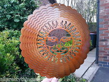 RRP £19.99- Iron Stop 12"/30 cm COPPER SUNBURST WIND SPINNER Twister Hook Garden