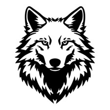 Wild Wolf Head Vinyl Decal Sticker Art Wall Home Various Colours