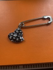 Vintage Vivienne Westwood Brooch Pin Black Heart Orb Crystals