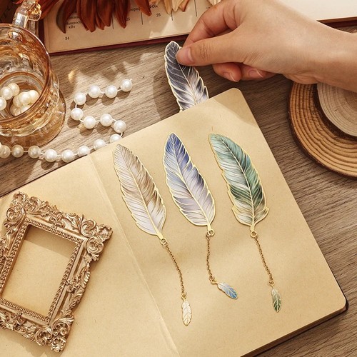 Bookmark feather metal aurora - bookmark,