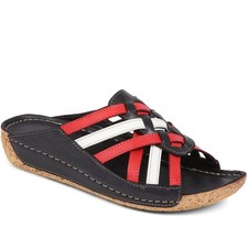 Pavers Leather Woven Wedge