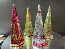 4 Vintage Sequence Sparkly 5"