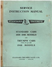 STANDARD 9 10 12 14hp TRIUMPH 1800 SALOON ROADSTER 1939-46 FACTORY REPAIR MANUAL