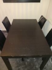 Ikea Black Brown Burjsta Extendable Dining Table 