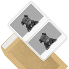 2 x Rectangle Stickers 10cm BW