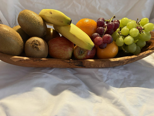 Oval wooden serving bowl fruit - wooden, bowl/fruit