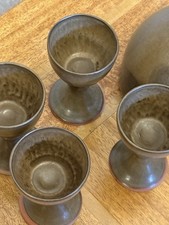 Pottery Wine Decanter and 4
