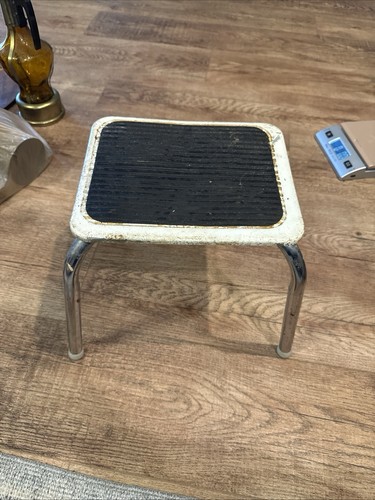 Vintage metal step stool - metal,