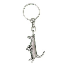 English Made Pewter Meerkat Keyring Presented in a Pouch