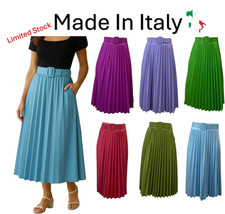 Ladies Womens Skirt Belted