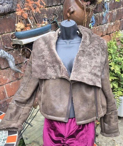 Faux leather shearling y2k - leather, fur