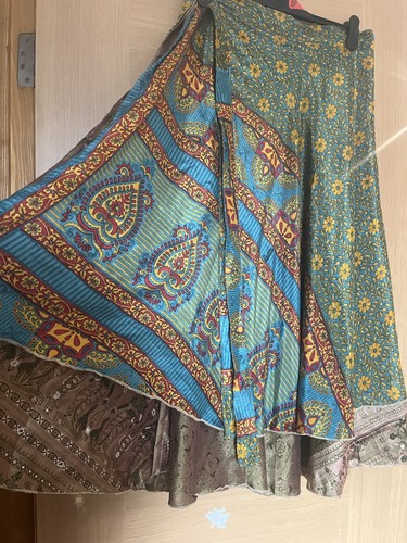 Long silk skirt maxi - silk, boho