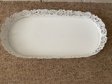 IKEA white Metal Tray With Cut Out Detailing