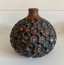 Small Round Poole Pottery Atlantis posy vase Vintage mid Century Signed A5 2 CC