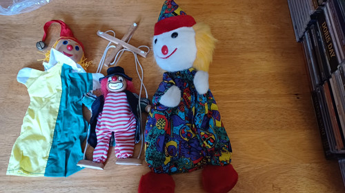 Vintage clown puppets - clown, of