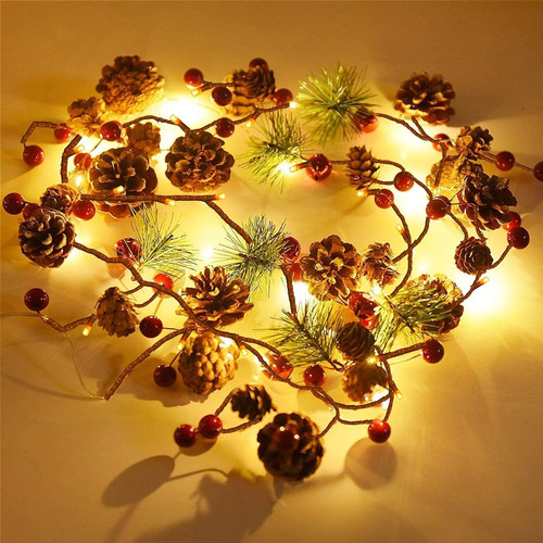 Christmas pine cone string - christmas,