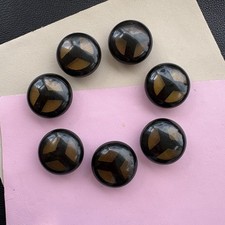 7 pieces vintage 1940s lucite coat buttons, large black vintage coat buttons