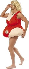 Unisex Official Baywatch Padded Bodysuit Lifeguard Comedy Costume