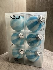 IKEA KÖLD Glass Baubles Blue