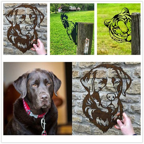 Silhouette steel garden dog - steel,