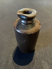 Antique, 4 1/4'' Stone Chocolate Glazed, Master Ink Bottle, Great Condition!