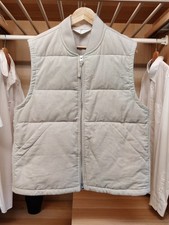 ARKET GILET BODYWARMER JACKET LARGE NEUTRAL CORDUROY PADDED ZIP UP CASUAL WOMENS