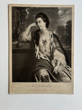 Antique Mezzotint Engraving Henrietta Catherine Croft, Mrs. Nathaniel Cholmley 