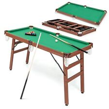 Costway Folding Pool Table Set Portable Billiards Table Game w/ Foldable Legs