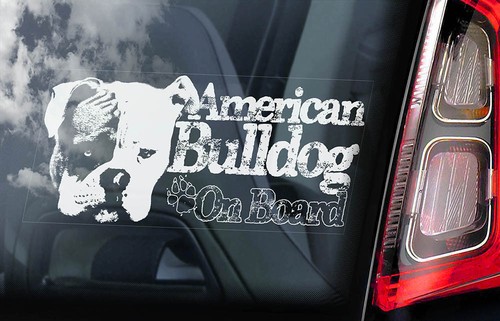 American bulldog car sticker - american,