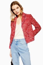 TOPSHOP Jacket Red Fringe