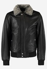 SCHOTT Black Leather Shearling