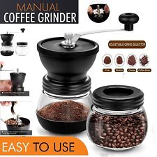 Manual Coffee Bean Grinder Adjustable Coarseness Ceramic Hand Held Mill Maker UK