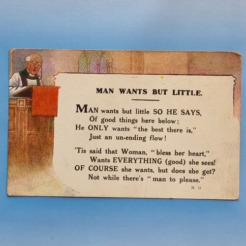 Comic postcard c1930 vicar - postcard,